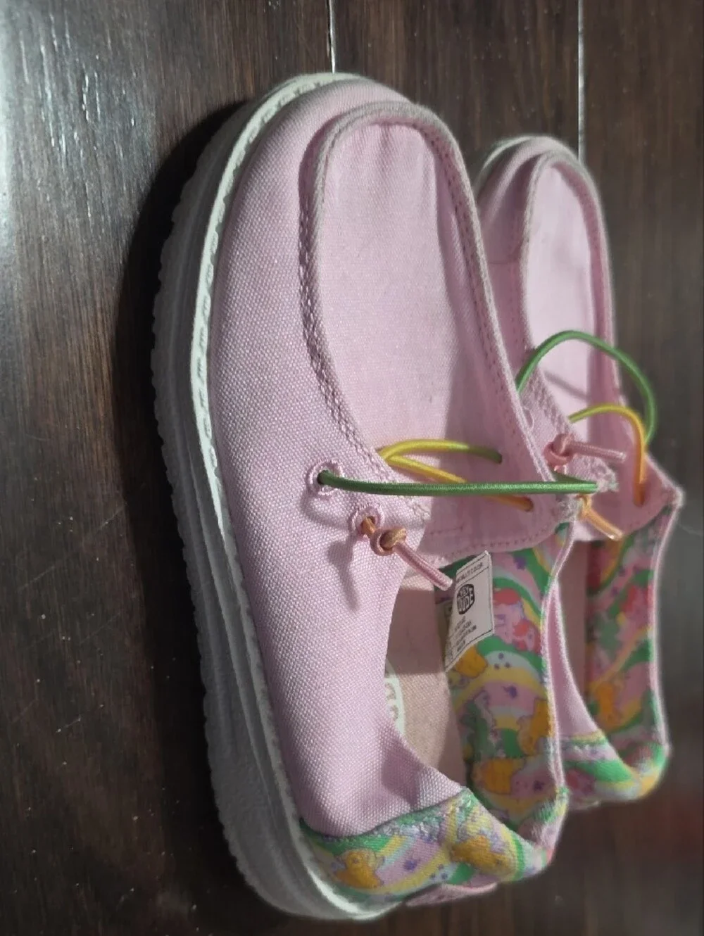 Hey Dude Pink Kids Slip-On Sneakers with Multicolor My LITTLE Pony Trim